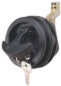 T-HANDLE Black Flush Lock, Offset Cam Bar Adj. 3/4" to 2-3/8"